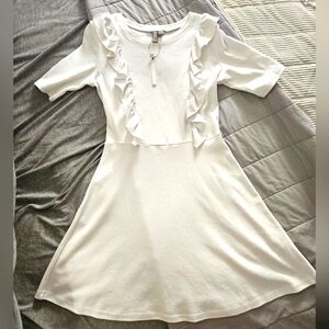 ASOS White Ruffled Womens Dress Size 4 NWT